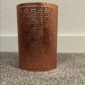 Copper Perforated Candle Holder